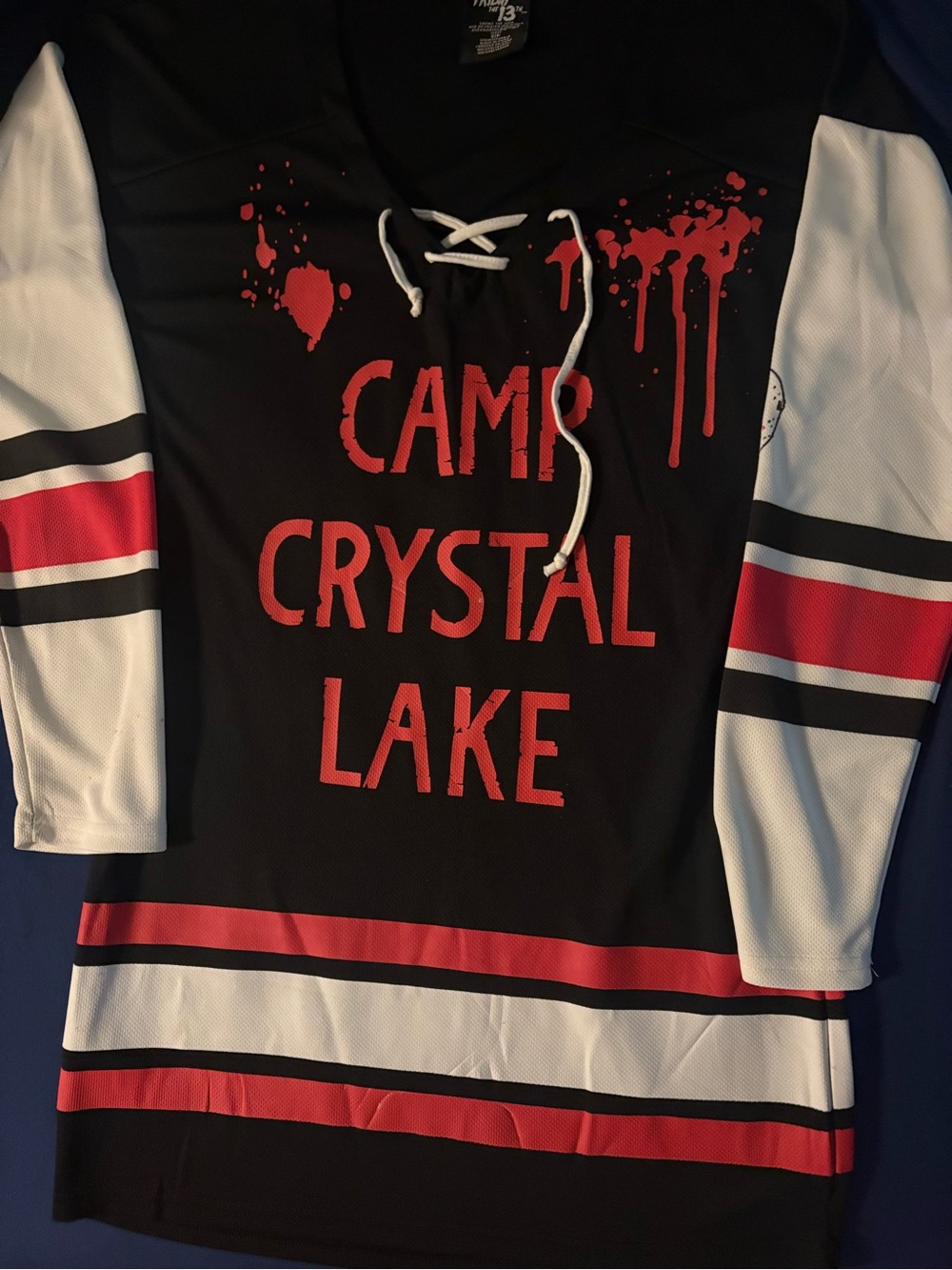 Friday the 13th Camp Crystal Lake Long-Sleeve Dress in Black and Red